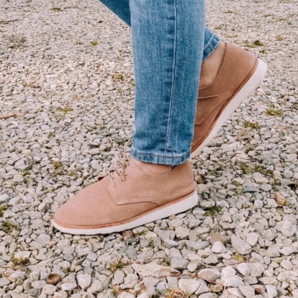 NIB Nisolo Sedona Travel Derby Premium Suede Shoes Dusty Rose - Size 8